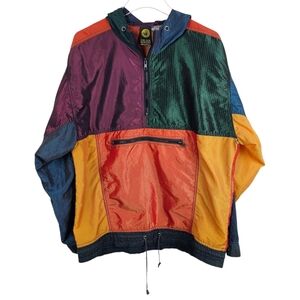 Body Glove Vintage 90's Pullover Hooded Windbreaker Jacket Colorblock